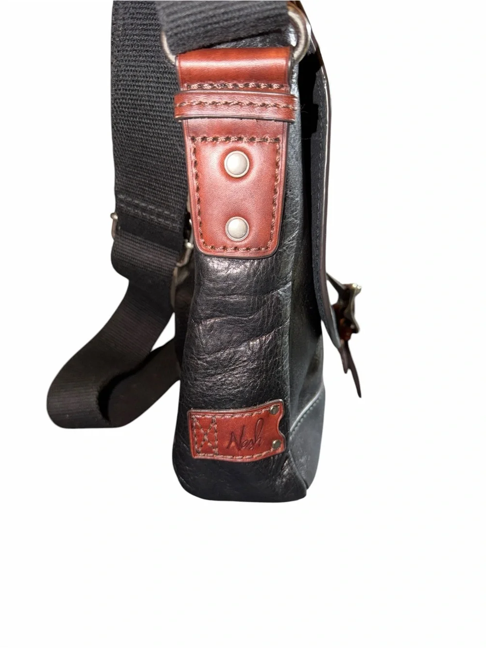 Patricia Nash Black Crossbody Bag with Brown Trim